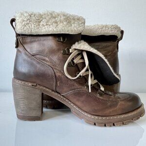 Ladies "Locale" Brown Leather Lace-Up Ankle Boots